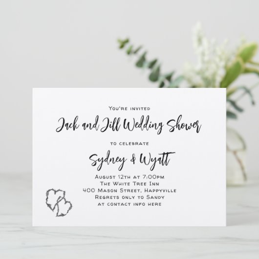 樺の木ツリーバークウェディングシャワー招待状 招待状 (スタンド正面)