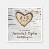 樺の木ツリーバークカントリー素朴ウェディングナプキン スタンダードカクテルナプキン (正面)