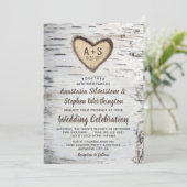 樺の木ツリーバークカントリー素朴ウェディング招待状 招待状 (スタンド正面)