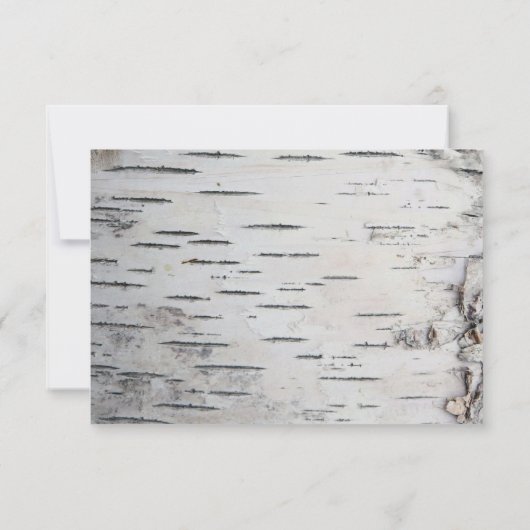 樺の木ツリーバークカントリー素朴ウェディングRSVPカード 出欠カード (裏面)