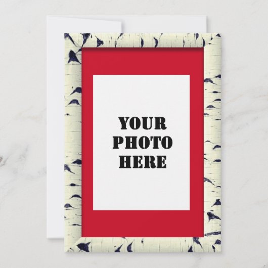 樺の木ツリーバークフレームレッドディナーキャップ卒業 招待状 (裏面)