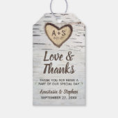 樺の木ツリーバーク素朴カントリー結婚式ありがとう ギフトタグ (正面)