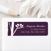 樺の木ツリーバード住所 シール紫 ラベル (インサイチュ)