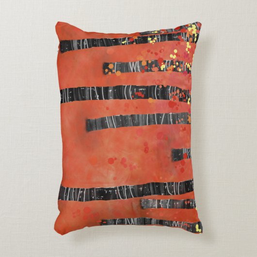 樺の木ツリーフォレストの風景 アクセントクッション (正面(垂直))