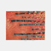 樺の木ツリーフォレストの風景 フリースブランケット (正面(横))