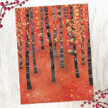 樺の木ツリーフォレストの風景 ポストカード<br><div class="desc">秋モダンの樺の木や《植物》アスペンの木の森の風景の赤、オレンジと黄色の豊かなトーン。</div>