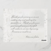 樺の木ツリーフォレストチュパ結婚ーのサンキューカード 箔シーズンポストカード (裏面)