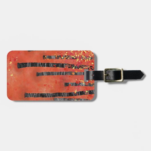 樺の木ツリーフォレストランドスケープ名前をカスタムする ラゲッジタグ (正面横)