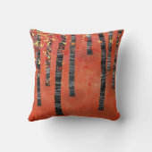 樺の木ツリーフォレストレッド クッション (裏面)