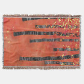 樺の木ツリーフォレストレッド スローブランケット (正面)