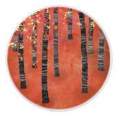 樺の木ツリーフォレストレッド セラミックノブ (正面)