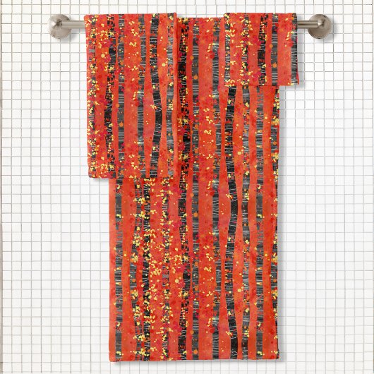 樺の木ツリーフォレスト絵画ランドスケープズバスタオルSE バスタオルセット