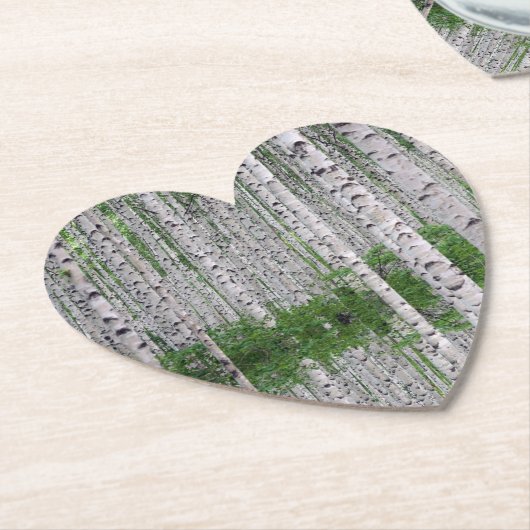 樺の木ツリーフォレスト自然紙コースター ペーパーコースター (アングル)