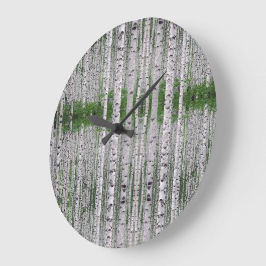 樺の木ツリーフォレスト自然 ラージ壁時計 (傾斜)