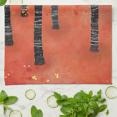 樺の木ツリーフォレスト キッチンタオル (折り畳み)