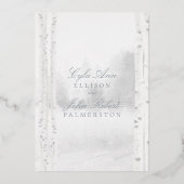 樺の木ツリーフォレ結婚スト 箔招待状 (裏面)