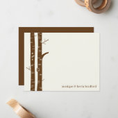 樺の木ツリーフラットサンキューカード ノートカード (正面/裏面インサイチュ)