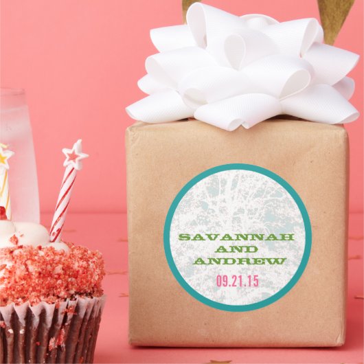 樺の木ツリープレイビルフォントシール ラウンドシール (パーティー)