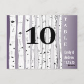 樺の木ツリープレイビル結婚フォントのテーブル番号 ポストカード (裏面)