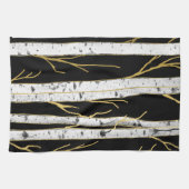 樺の木ツリーモダンフォレスト自然 キッチンタオル (横)