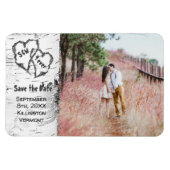 樺の木ツリー写真Date Magnetを保存 マグネット (横)