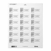 樺の木ツリー冬のクリスマスクリスマス ラベル (フルシート)