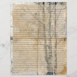 樺の木ツリー古い原稿 レターヘッド