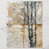 樺の木ツリー古い原稿 レターヘッド (裏面)