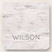 樺の木ツリー名アウトドア自然愛好家ニュートラル コースター (正面)