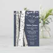 樺の木ツリー夕べトゥインクルライトブライダルシャワー 招待状 (スタンド正面)