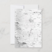 樺の木ツリー彫りハートQRコードウェディングRSVP 出欠カード (裏面)