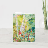 樺の木ツリー折り畳みグリーティングカード カード (裏面)