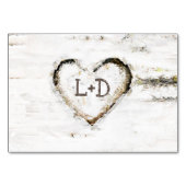 樺の木ツリー樹皮の個々のゲスト名テーブルカード テーブルナンバー (裏面)