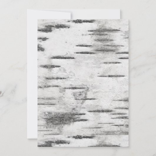 樺の木ツリー素朴とフローラカントリーウェディング 招待状 (裏面)