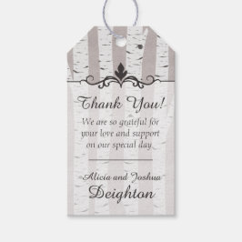 樺の木ツリー素朴ウッド自然結婚ズサンキュー ギフトタグ