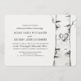 樺の木ツリー素朴リハーサルディナー 招待状