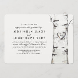 樺の木ツリー素朴婚約パーティ 招待状