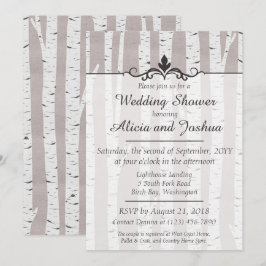 樺の木ツリー素朴自然ウェディングシャワー招待状 招待状