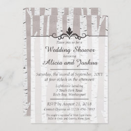 樺の木ツリー素朴自然ウェディングシャワー招待状 招待状