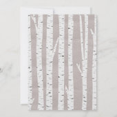 樺の木ツリー素朴自然ブライダルシャワー招待 招待状 (裏面)