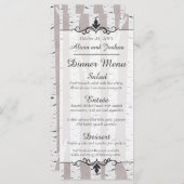 樺の木ツリー素朴自然結婚メニュー メニュー (正面/裏面)