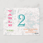 樺の木ツリー結婚フォレストのテーブル番号 ポストカード (裏面)