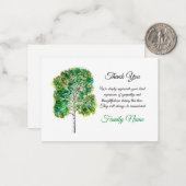 樺の木ツリー自然の葬儀後のサンキューカード ノートカード (正面/裏面インサイチュ)