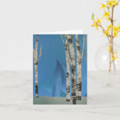 樺の木ツリー カード (黄色い花)