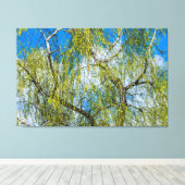樺の木ツリー – 春は空中にある キャンバスプリント (インサイチュ (ウッドフロア))