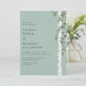 樺の木ツリー《植物》アスペングリーンリーセージ結婚式招待状 招待状 (スタンド正面)