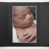 樺の木ツリー、3フォトコラージュベビー誕生 三つ折り案内状 (内部中)