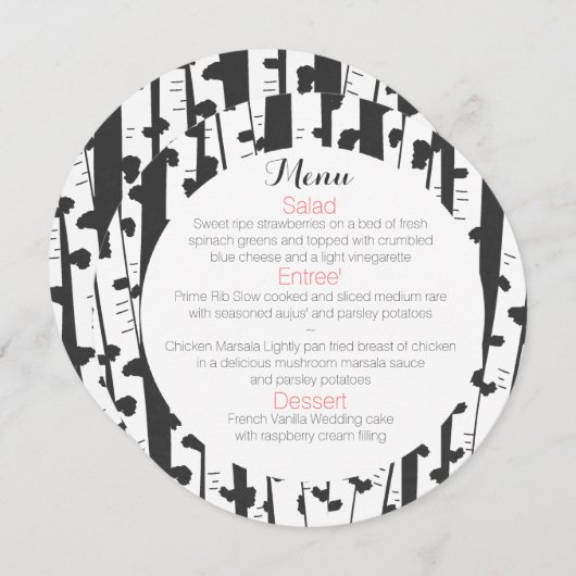 樺の木ツリーRoundメニュー メニュー (正面/裏面)