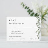 樺の木ツリーRSVPカード(食優先結婚) 出欠カード (スタンド正面)