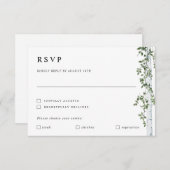樺の木ツリーRSVPカード(食優先結婚) 出欠カード (正面/裏面)